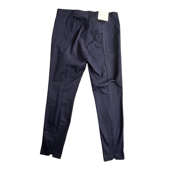 H&M Skinny Pants Womens 14 Navy Blue Super Stretch Ankle Slit High Elasticity - Picture 2 of 16